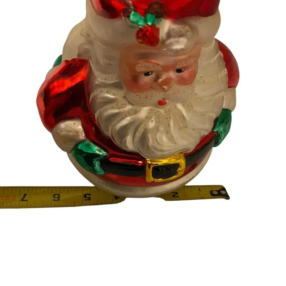 Dept 56 Handblown Glass Santa Claus Candleholder Figurine Vintage Christmas Red‎